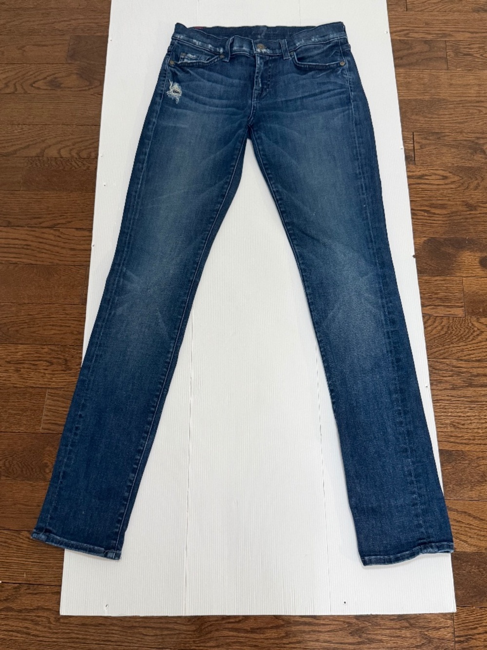 7 For All Mankind Roxanne Distressed Skinny Jeans 26